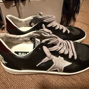 Golden Goose Ballstar Sneakers with Silver Star Detail